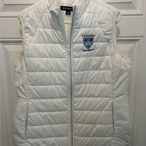 Cutter & Buck White Quilted Vest Columbia University Lions